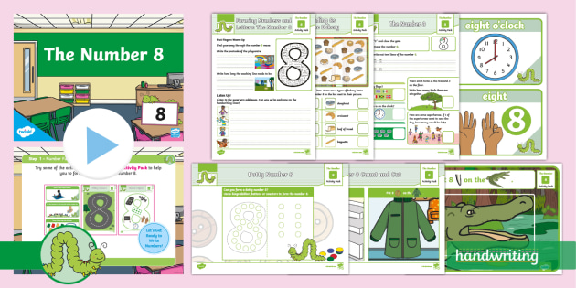 Twinkl Handwriting: Number Formation - The Number 8 Activity Pack