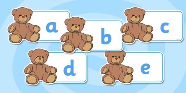 teddy bear with alphabet