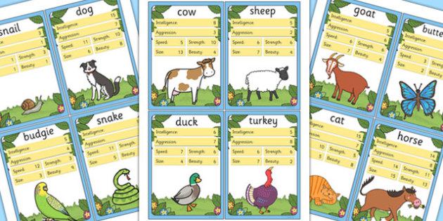 Animal Vocabulary Card Game - ESL Vocabulary Card Game