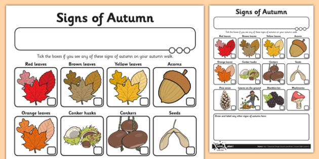 Signs of Autumn Checklist