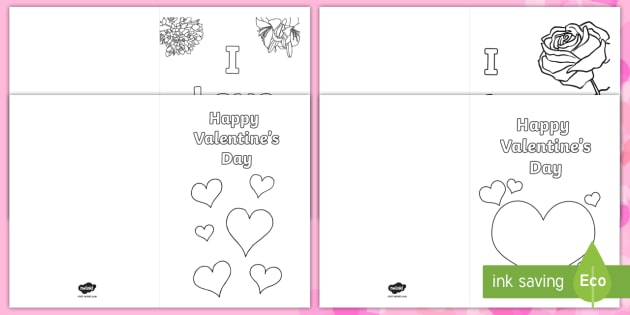 Valentine S Day Card Coloring Templates