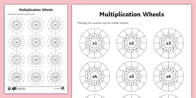 Multiplication Wheels Worksheet For Young Learners