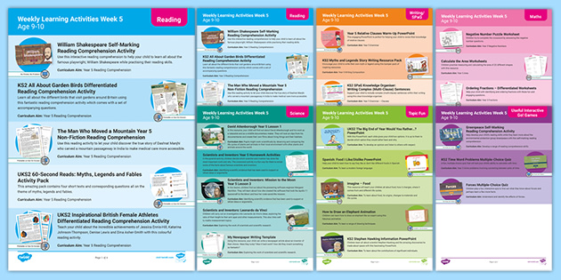 Weekly Learning Activities Week 5 Age 9-10 (teacher made)