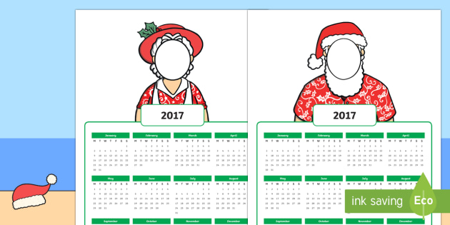 New Zealand Christmas-Themed Personalised 2017 Year to a Page