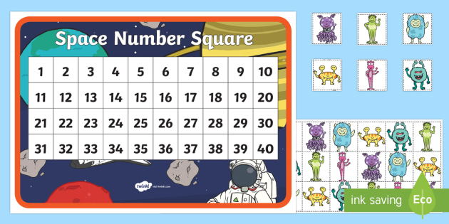 * NEW * Space-Themed 1-40 Number Grid - EYFS, Early Years, KS1