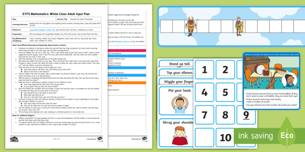 EYFS Maths: Counting the Giant's Footsteps Whole Class Adult Input Plan and