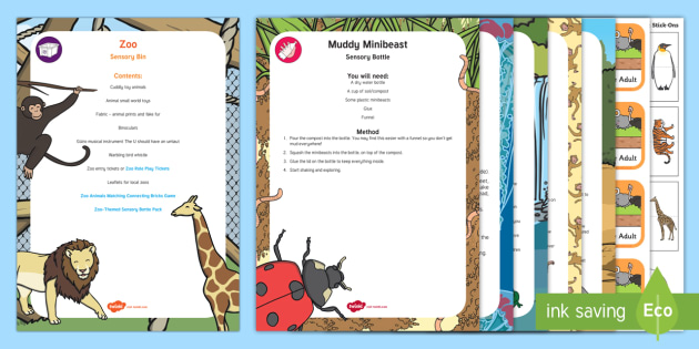 Zoo-Themed Sensory Bin and Resource Pack