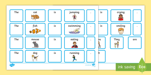 EAL Sentence Builder Cards with Verbs  eal, sentence, cards