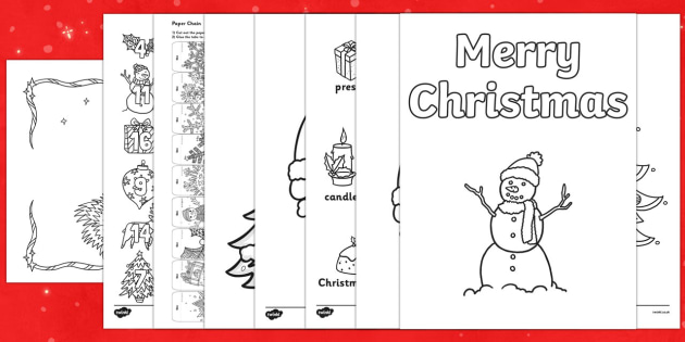 Top Ten Christmas Colouring Sheets Pack Teacher Made