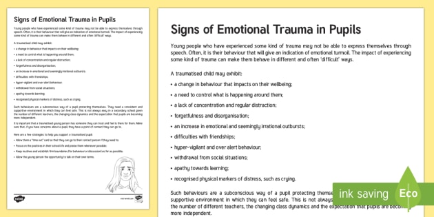 signs emotional trauma