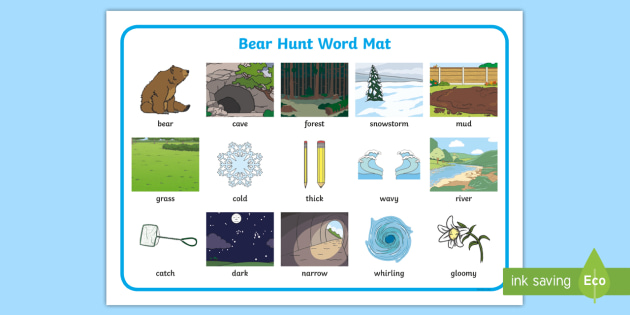 Bear Hunt Word Mat Images Teacher Made