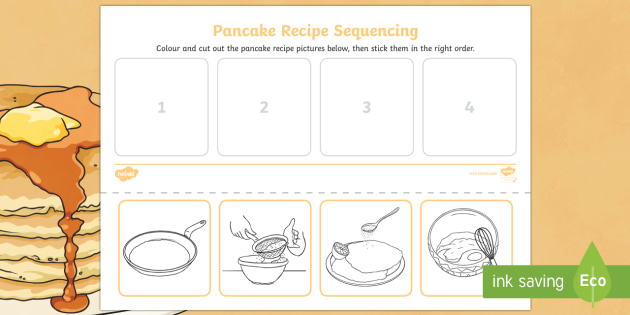 Pancake Recipe Sequencing Activity - Pancake Day UK Feb 28th