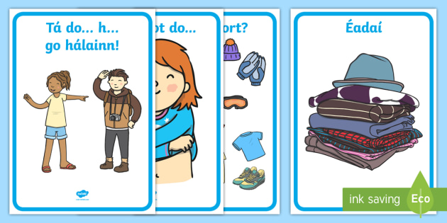 Clothes Discussion Display Posters Gaeilge (teacher made)