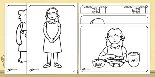 Free Goldilocks And The Three Bears Colouring Sheets