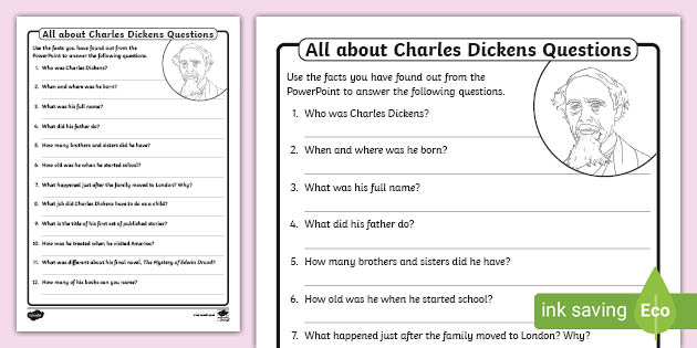 all about charles dickens differentiated comprehension worksheets