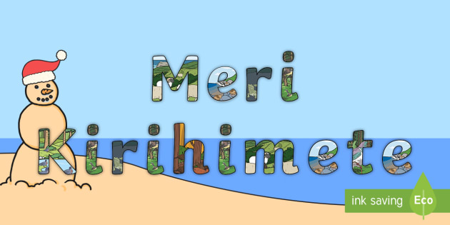 Merry Christmas Nz Animal Themed Display Lettering Te Reo Maori