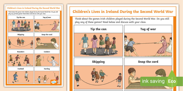 Children's Lives in Ireland During the Second World War Display Poster