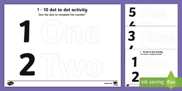 1 To 10 In Words Dot To Dot Activity Educational Resources