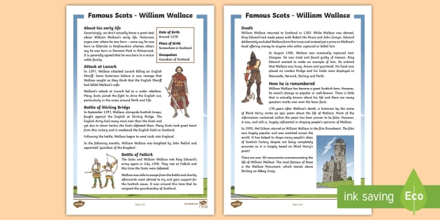 William Wallace Fact File - CfE Scottish Significant