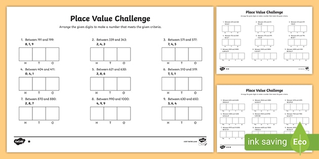 3 digit place value differentiated worksheet teacher made