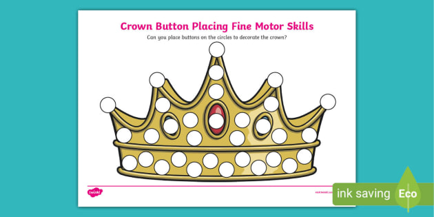 Crown Button Placing Fine Motor Skills Activity