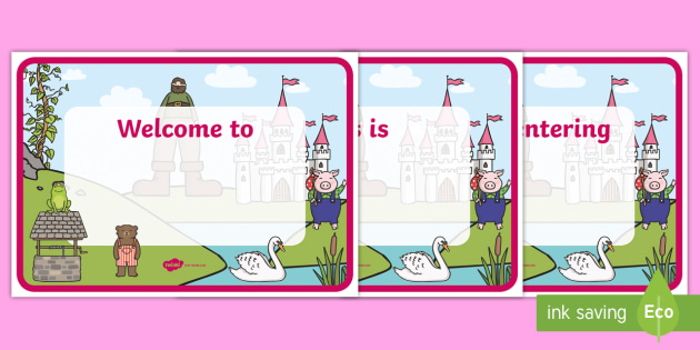 Traditional Tales Themed Editable Class Welcome Door Signs