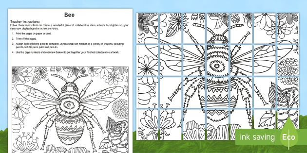bee mindfulness collaborative coloring activity pack