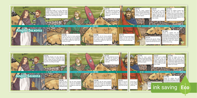 Anglo Saxons Riddles And Facts For Kids Twinkl Homework Help   T2 H 325  Anglo Saxons Ks2 Display Timeline  Ver 3 