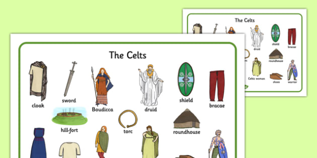 The Iron Age Celts Visual Word Mat, Celtic