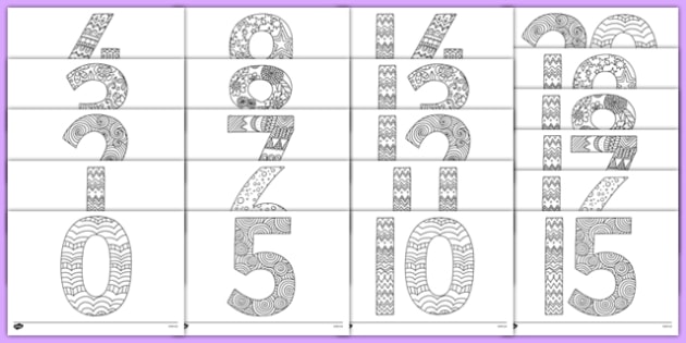 Mindfulness Colouring Numbers 0 to 20 (teacher made)