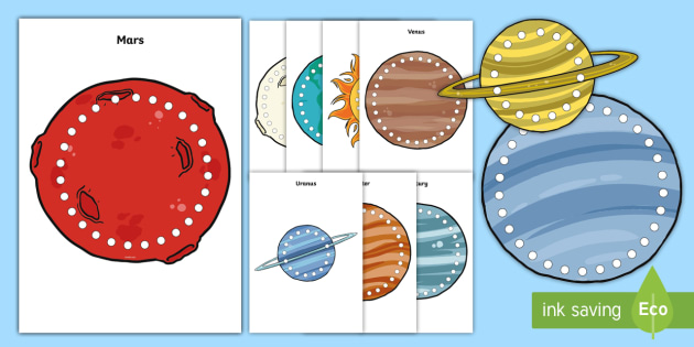 Space Fine Motor Lacing Cards (teacher made)