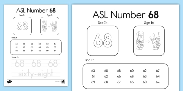 その他 ASL ASL Number 68 Worksheet
