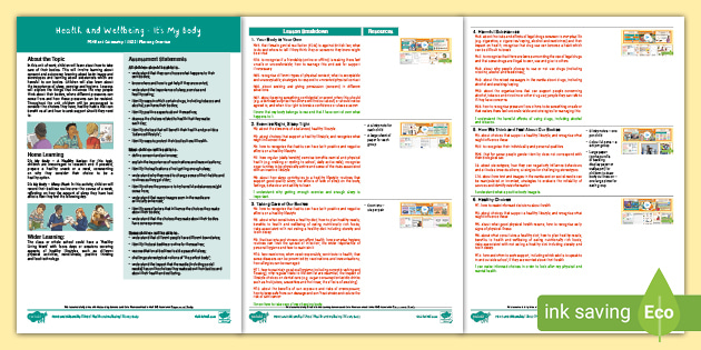 FREE! - PSHE and Citizenship UKS2 It's My Body Planning Overview