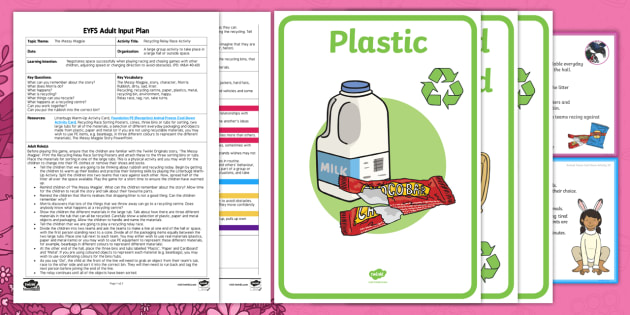 EYFS Recycling Relay Race Activity Adult Input Plan and Resource Pack