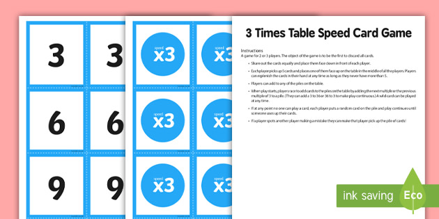 3 Times Table Speed Game teacher Made 