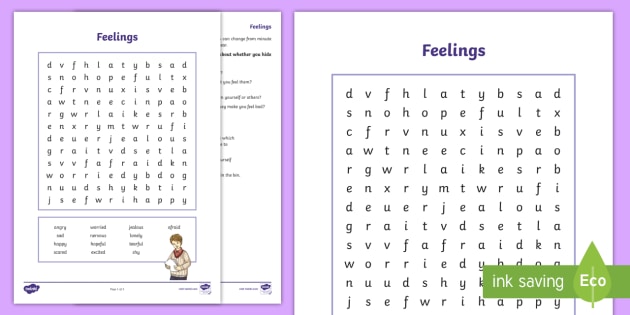 feelings word search printable and worksheet twinkl