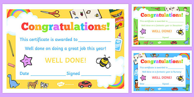 Free Printable End Of Year Awards For 5th Grade Graduation