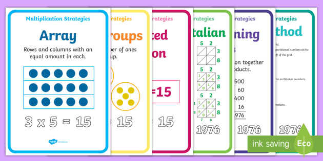 multiplication strategy display posters