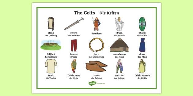 The Iron Age Celts Visual Word Mat English/German