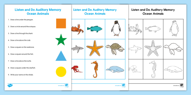 Auditory　Animals　Game　Memory　Twinkl　USA　Ocean　Resource