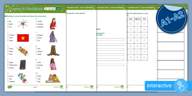 LESSON12-Pronunciation worksheet