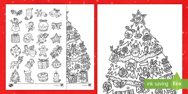 Calendario De Colorir Do Advento Teacher Made