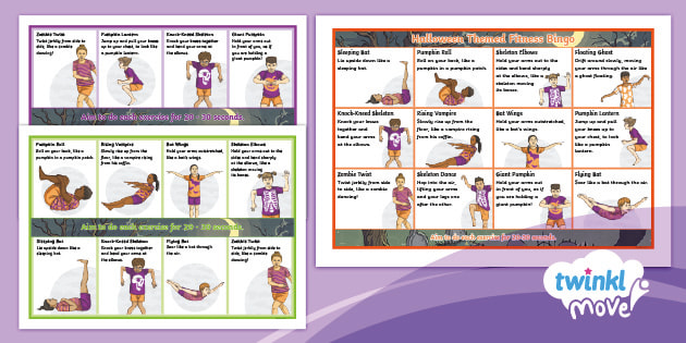 Halloween Fitness Bingo Exercise in the Classroom Twinkl