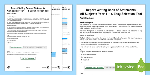 writing reports ks2 comments