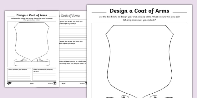 Design a Coat of Arms Worksheet