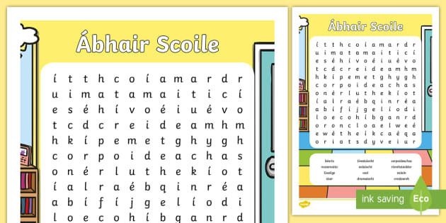 Abhair Scoile Word Search Teacher Made