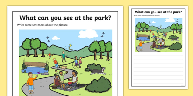 Park Scene Writing Stimulus | English Writing Worksheets