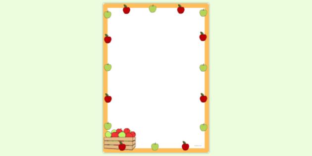 FREE! - Printable Apple Page Border for KS1 | Page Borders