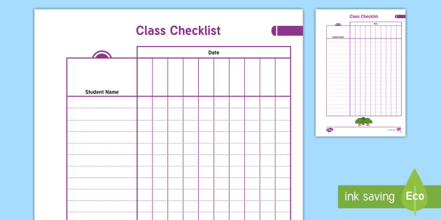 Blank Checklist Template for Teachers Planning Resource