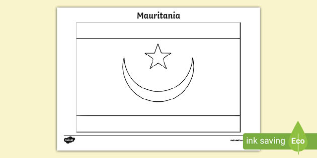 FREE! - Mauritania Flag Colouring Sheet – Twinkl Resources